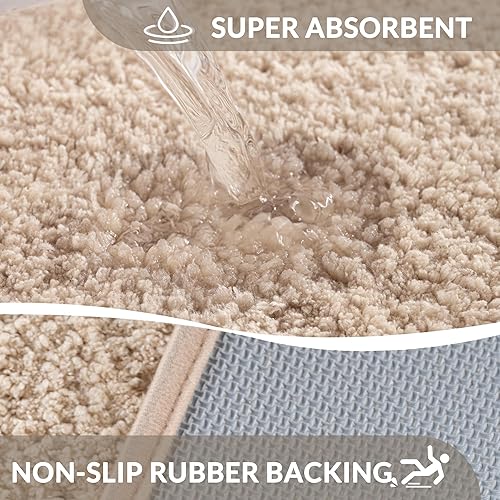 Vista 156 de Exclusivo Mezcla Alfombras y Tapetes de Baño de 17 x 24 pulgadas, Extra Suaves, Antideslizantes, Absorbentes, de Microfibra, Lavables a Máquina