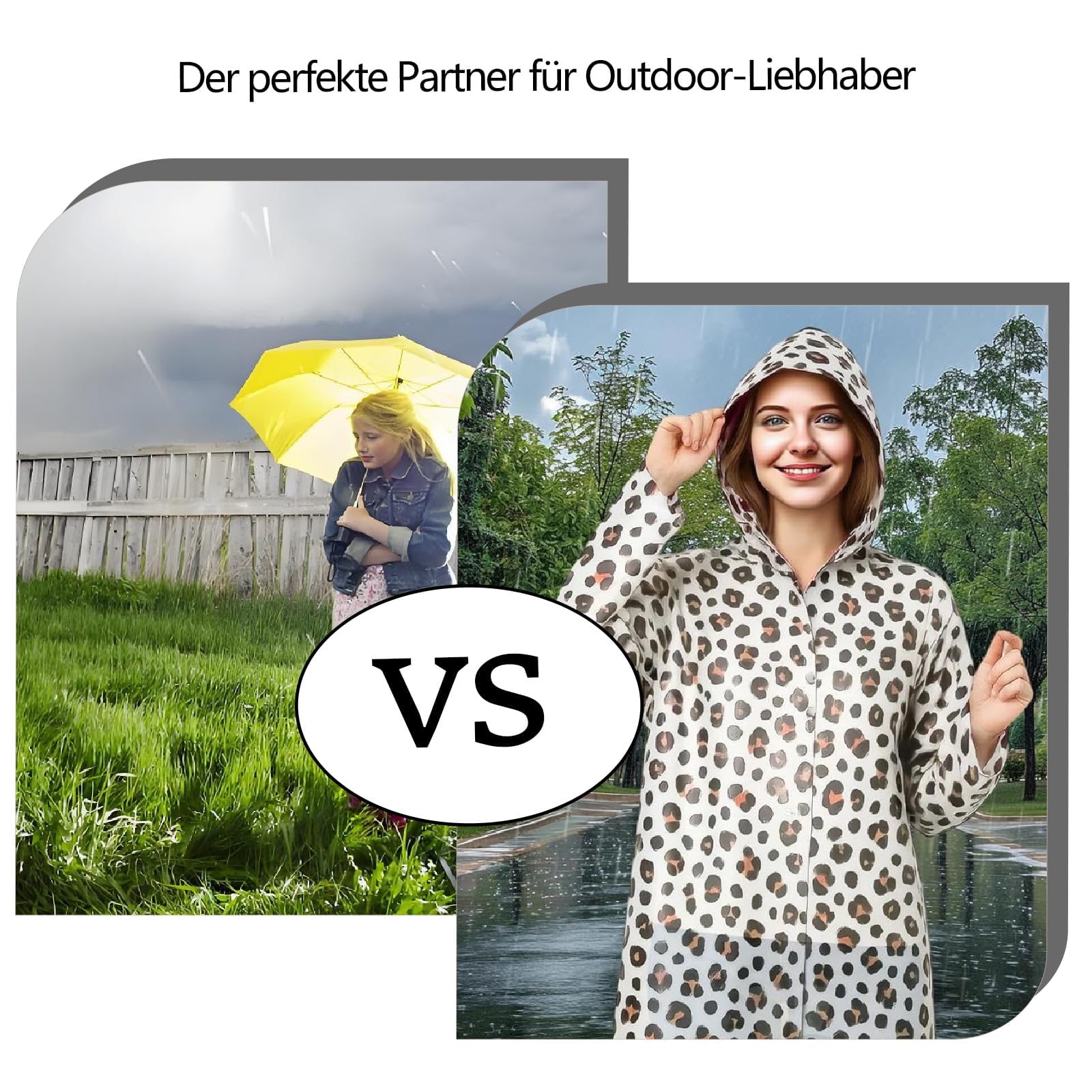2 Stück Regenponcho, Regenjacke Damen Wasserdicht, Regenjacke Herren Leopardmuster Durchsichtiger Regenponcho, Regen Zubehör Für Wandern Radfahren Camping Reisen