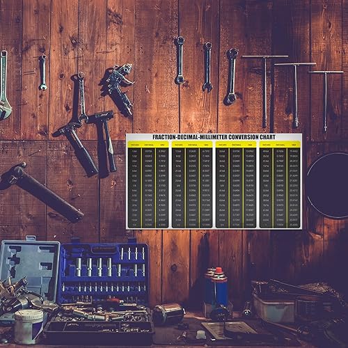 Vista 3 de Fraction Decimal Millimeter Conversion Chart Calcomanía de vinilo para laptop, vaso, coche, cuaderno, ventana o pared Divertida calcomanía
