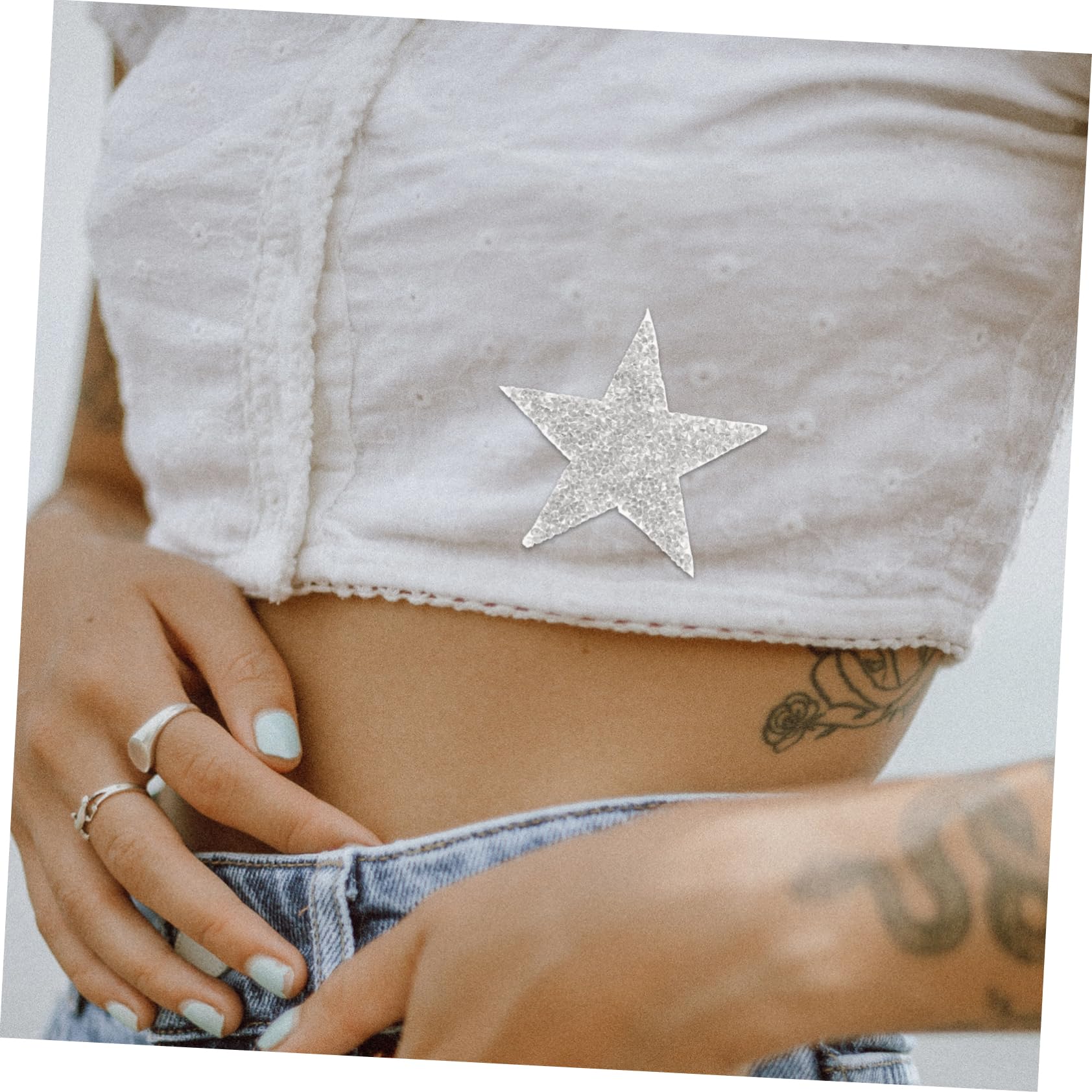 Operitacx 100stücke Glitzer Sterne Bügelpatches Mit Strass Dekorative Aufnäher Für Kleidung Hüte Taschen Diy Bastelprojekte Verschiedenen