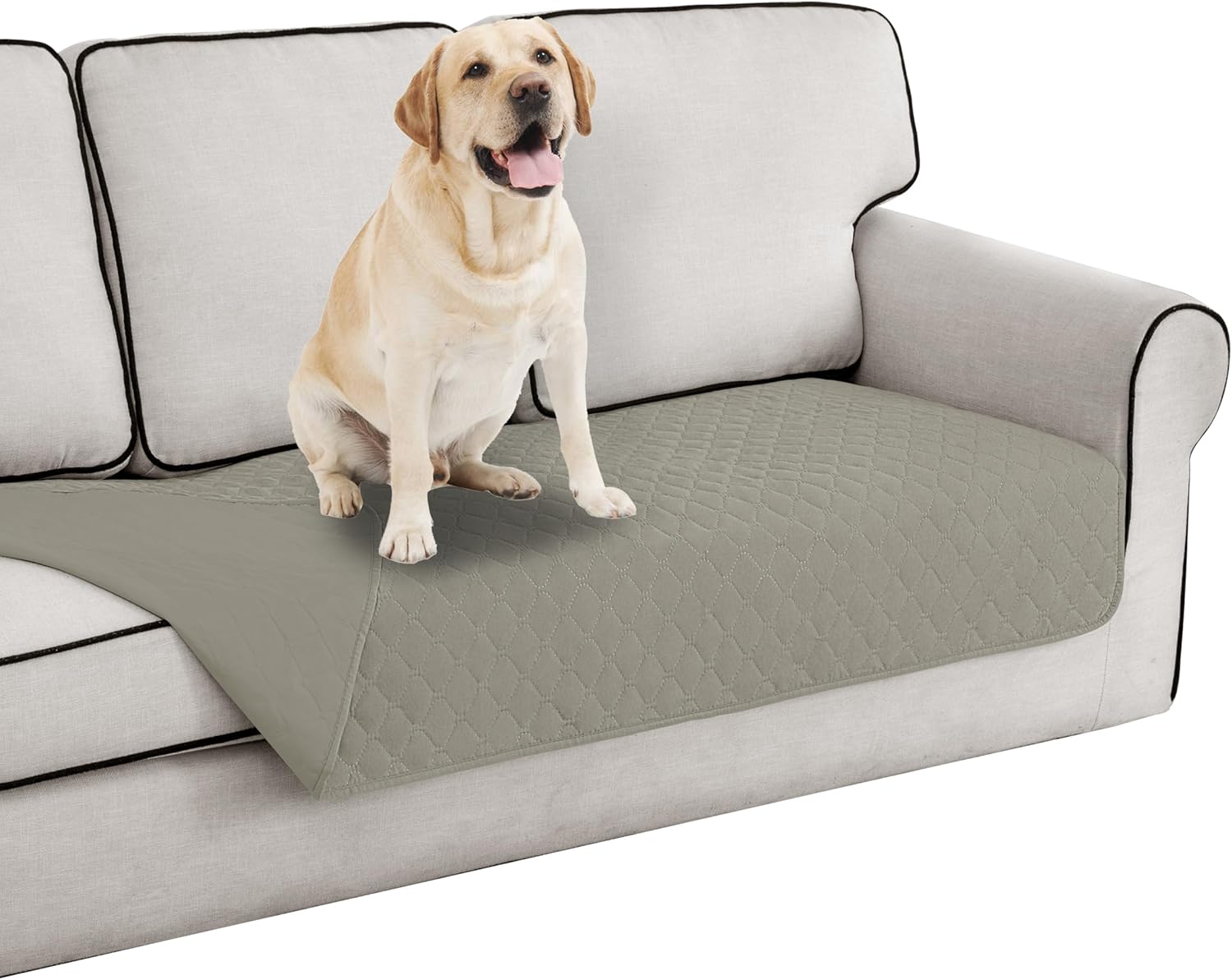 Easy-Going 100% Waterproof Dog Bed Cover Reversible Leak Proof Couch Cover Washable Sofa Cover Furniture Protector Blanket for Pets Kids Children Dog Cat (102x90 Inch, Beige/Beige)