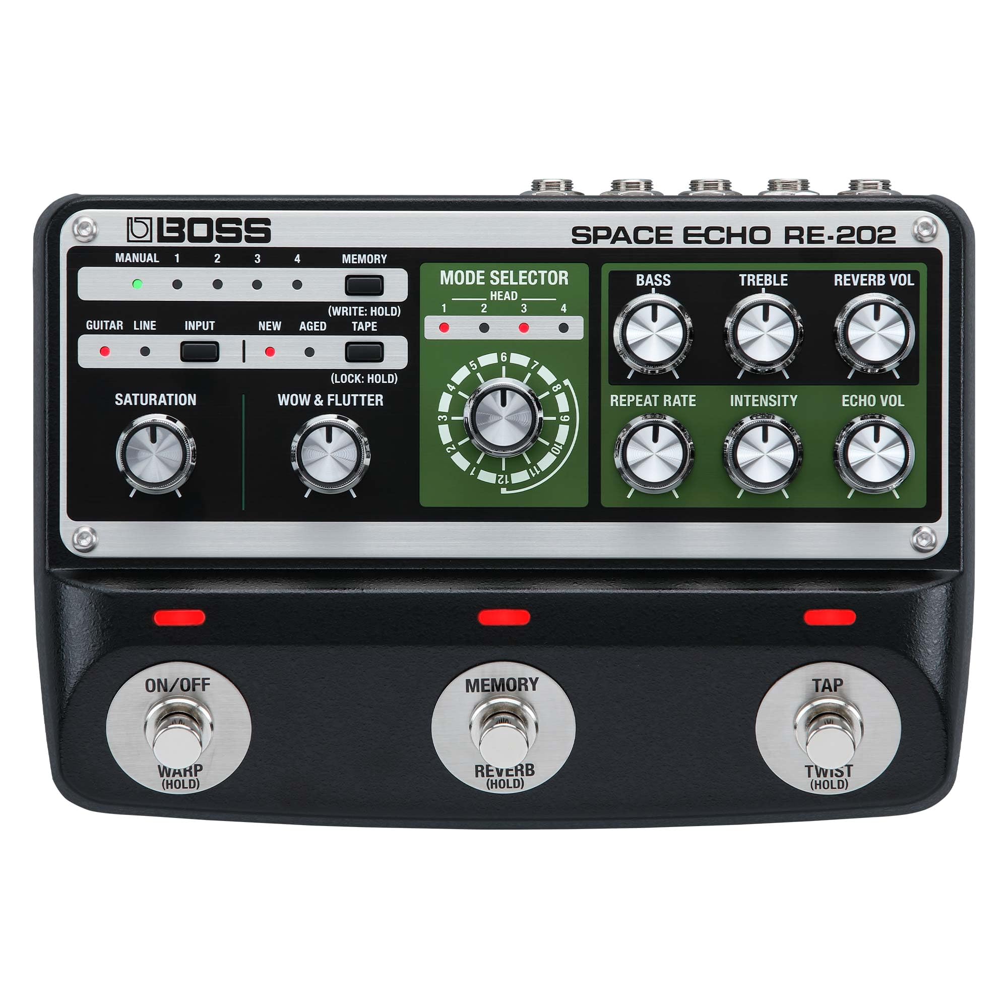 BOSS RE-202 Space Echo Tape Echo Delay Reverb Effektpedal Stereobetrieb Federhall Wow & Flutter