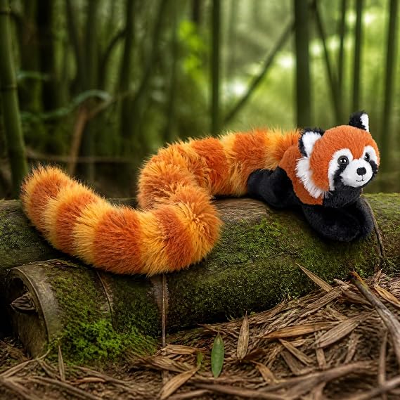 WILD REPUBLIC Tailkins Red Panda, Stuffed Animal, 40 Inches, Plush Toy, Fill is Spun Recycled Water Bottles