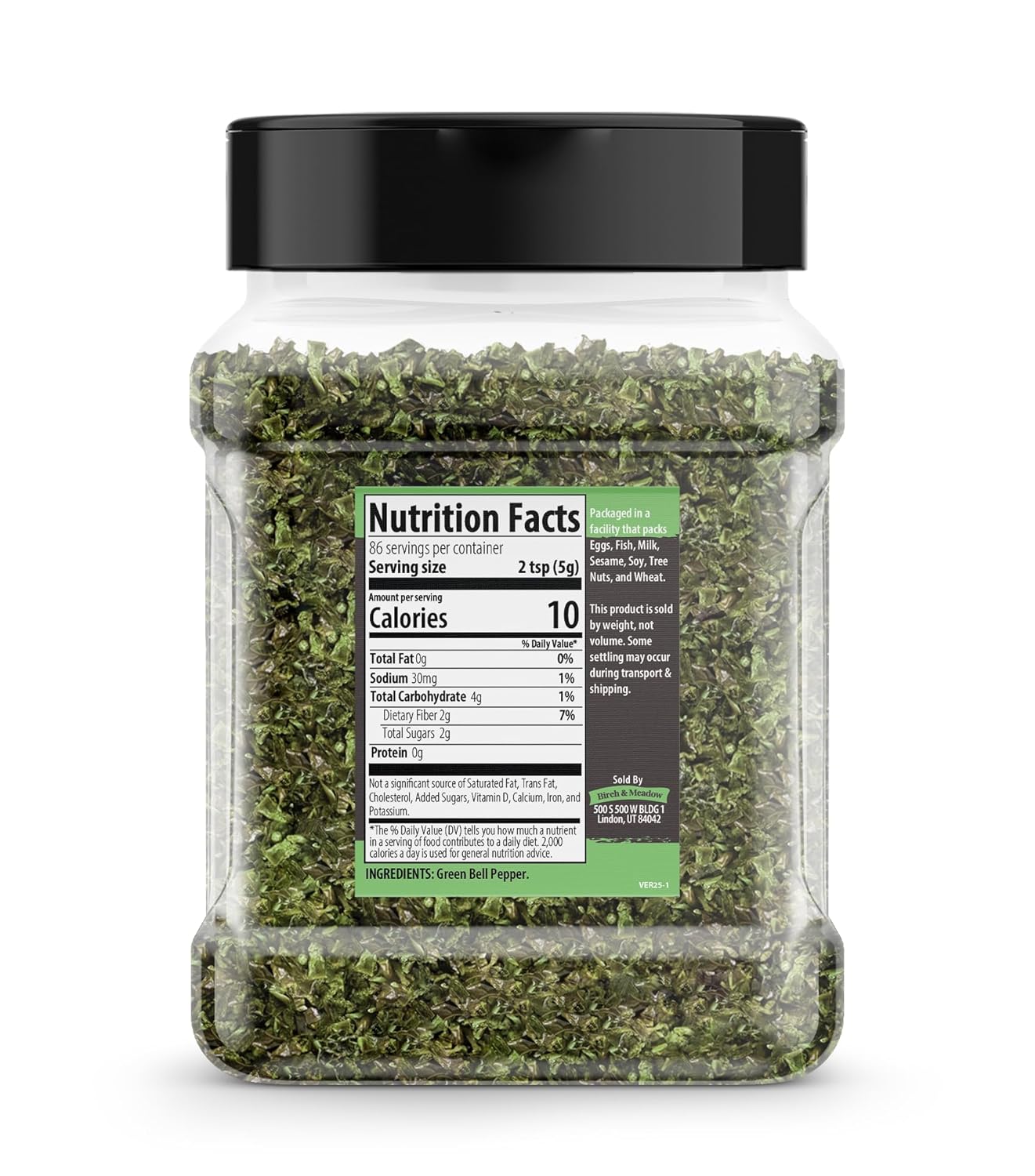 Birch & Meadow Diced Green Bell Pepper, 15.2 oz, Cut & Dried, Soups & Chilis, Fresh Taste