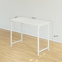 Vista 98 de CubiCubi Escritorio para computadora, escritorio pequeño de oficina en casa de 40 pulgadas, mesa de PC de estilo moderno y simple para el hogar