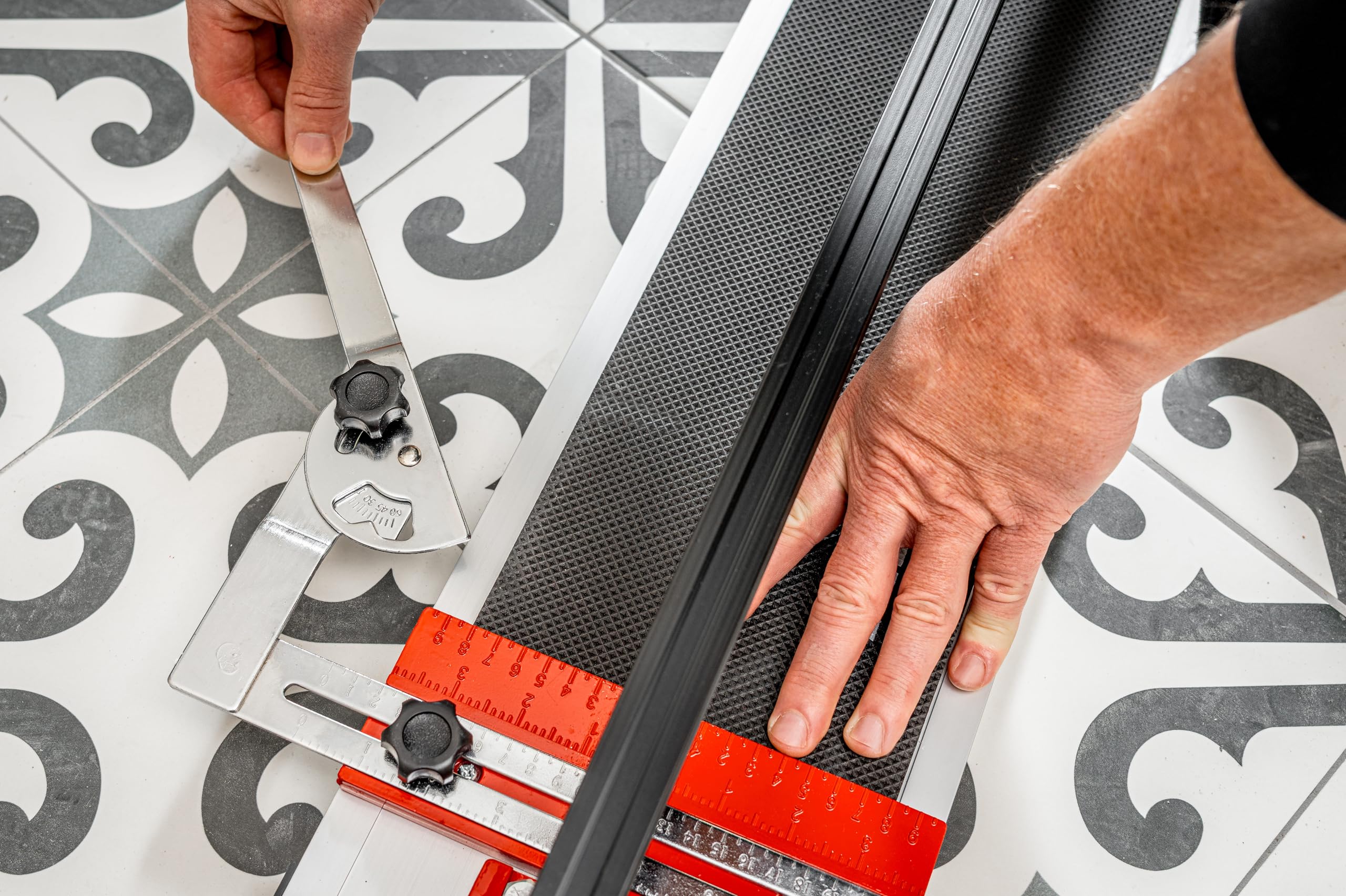 DEDRA - Cortador de azulejos manual, 1200 mm (120 cm), con cojinete de bolas, riel de guía resistente con perfil "X", superficie de trabajo de goma, marco de aluminio