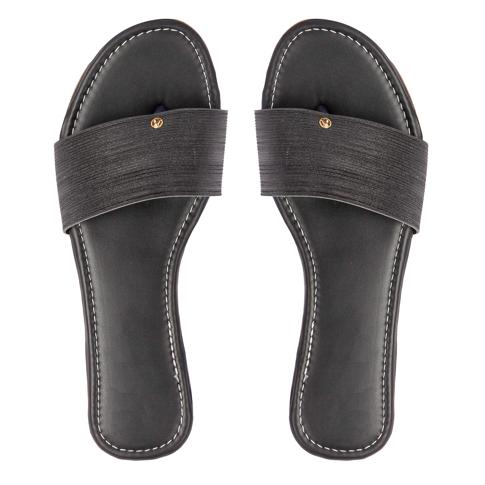 brauch womens Glitter strap slippers (Black, numeric_7) (B08917MWK6) Amazon Price History, Amazon Price Tracker