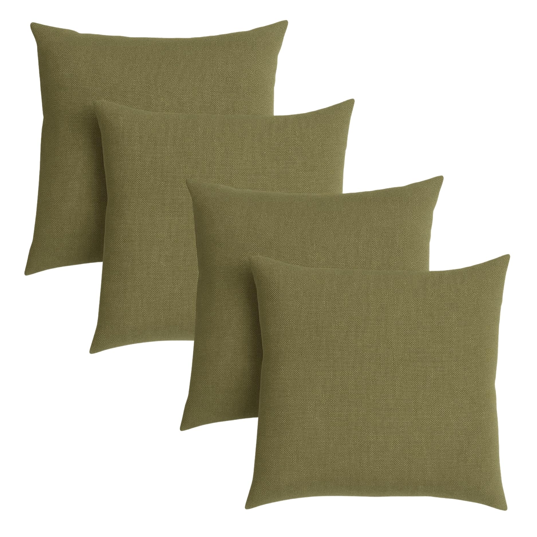 sleepling 4er Set Sofakissen Oliv grün 40x40 cm, Kissen mit Kissenfüllung und Bezug, Zierkissen aus robustem Polsterstoff, Deko Kissen, Couchkissen 40 x 40 cm, Polster, Sofa Kissen, Made in EU