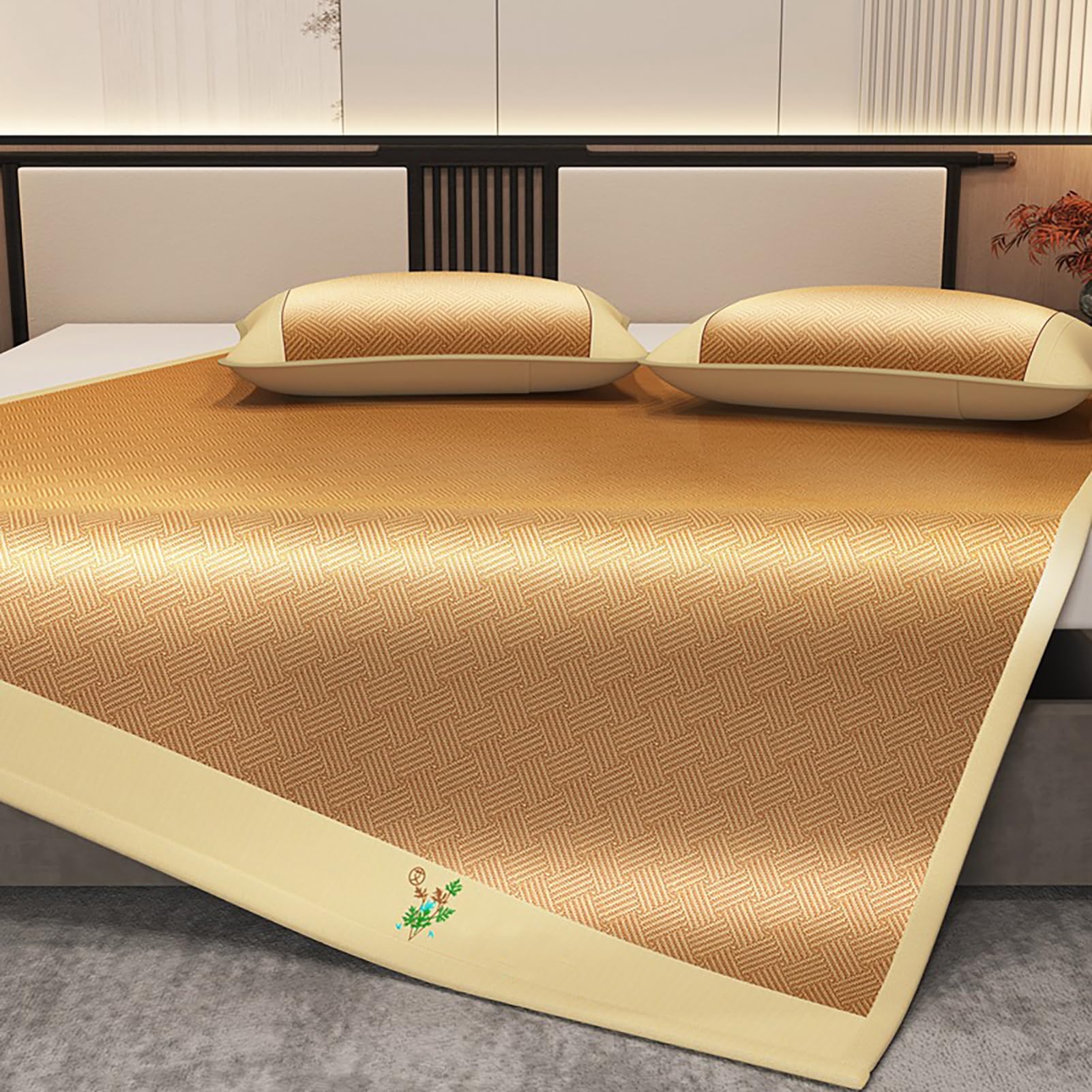FIgpmwld Summer Bamboo Sleeping Mat Various Sizes Foldable Ice Rattan Cooling Pad For Home Hotel(A,180 * 200CM)