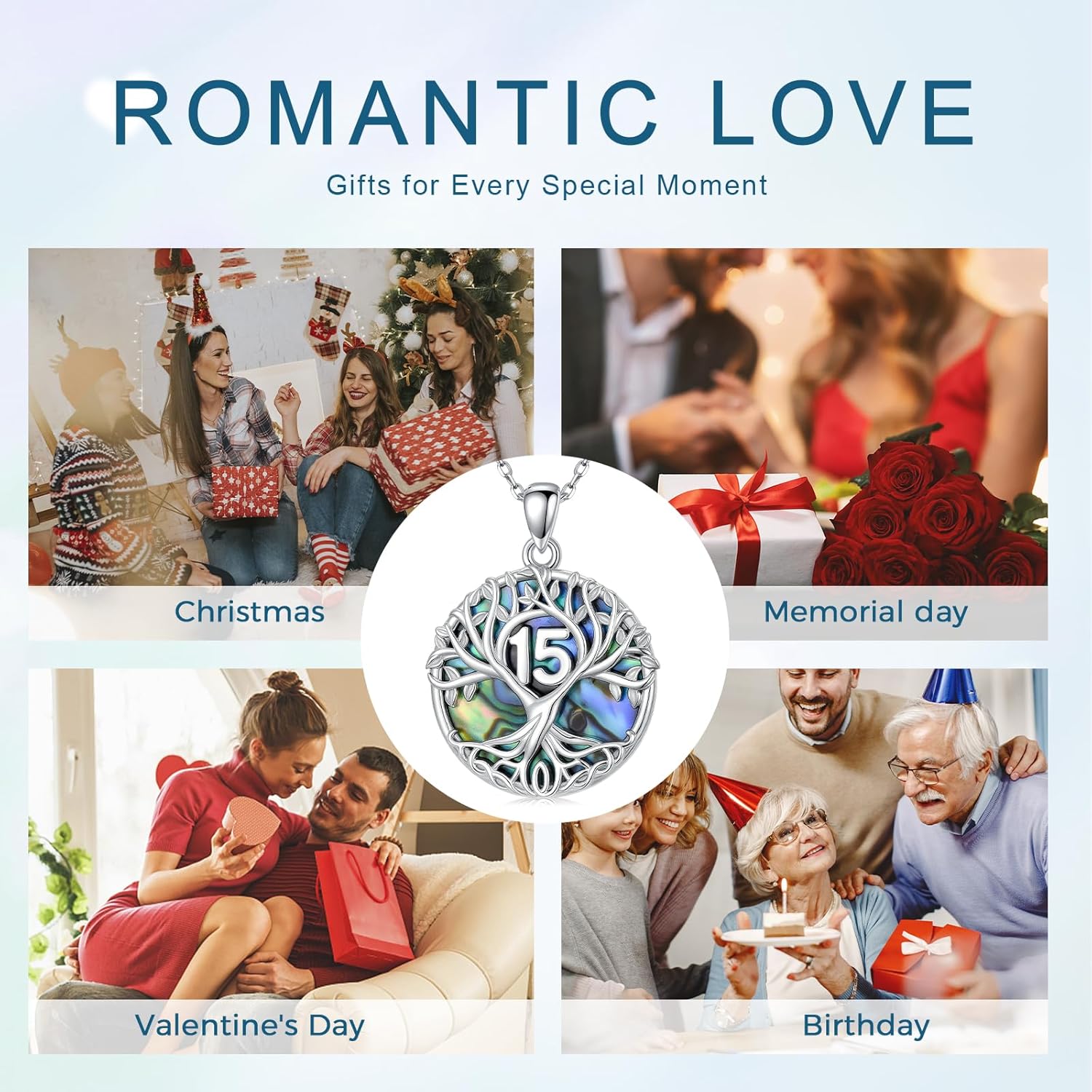 JUSTKIDSTOY Birthday Gifts Necklace for Women 925 Sterling Silver Tree of Life Abalone Shell Pendant Jewelry Birthday Gifts for Sister - Image 7