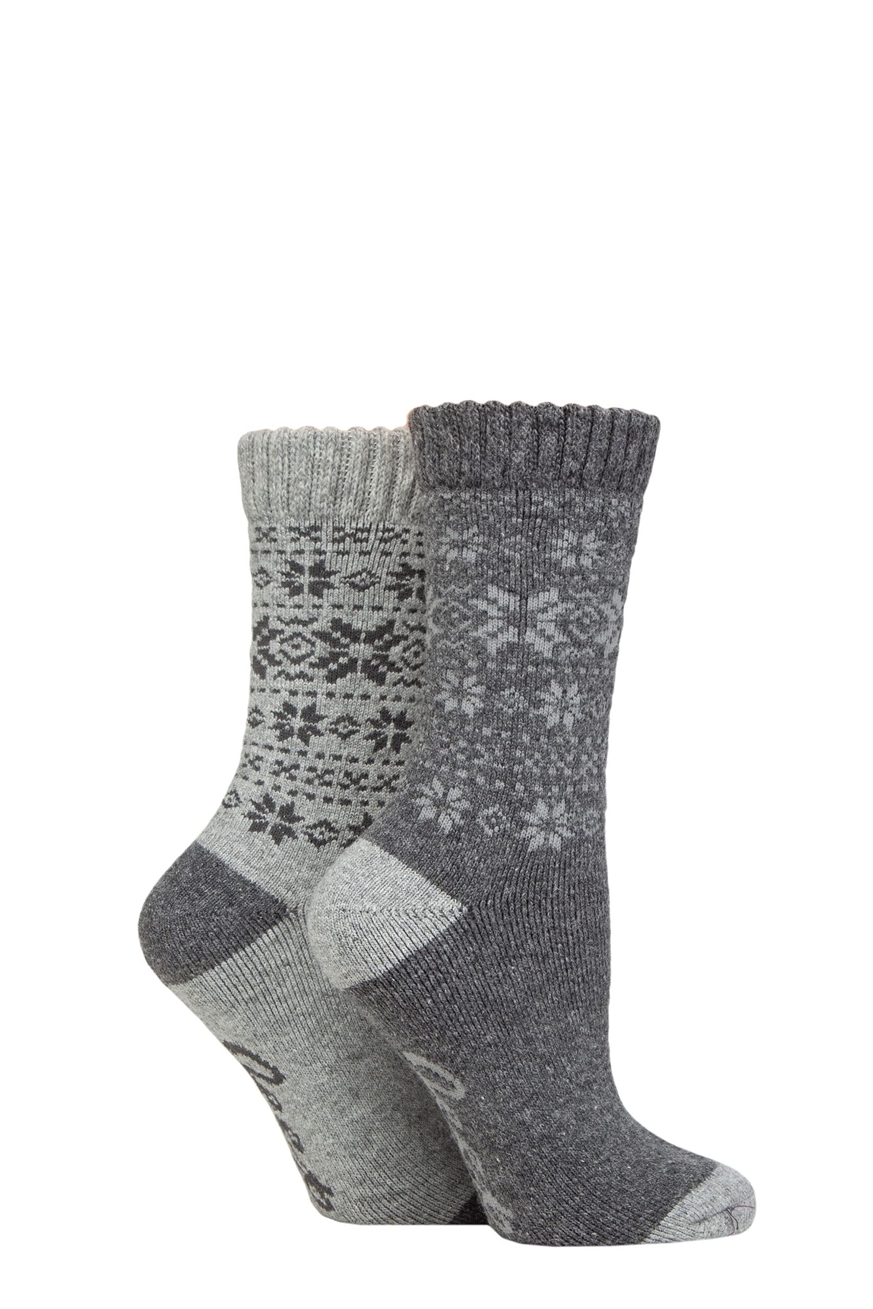 Jeep Women's Slate/Grey Wool Blend Thermal Performance Boot Socks Pack Of 2 4-8