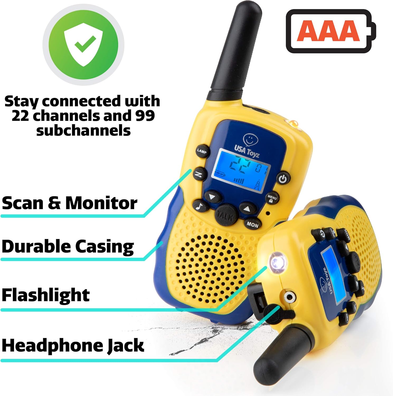 Exсluѕіvе Dіѕсоunt 50% Prісе USA Toyz Vox Box Walkie Talkies for Kids - 2pk Voice Activated Walkie Talkie Set for Kids with LED Flashlight, 2 Mile Range, LCD Screen, and 1 Toy Binoculars (Blue and Yellow) Flаѕh Dеаlѕ - 60% оƒƒ USA Toyz Vox Box Walkie Talkies for Kids - 2pk Voice Activated Walkie Talkie Set for Kids with LED Flashlight, 2 Mile Range, LCD Screen, and 1 Toy Binoculars (Blue and Yellow)