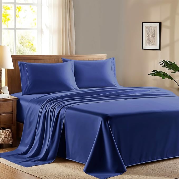 Wamsutta Sheets Ashton Sheets Split King Egyptian Cotton Set - 1200 Thread Count Adjustable Bed Sheets
