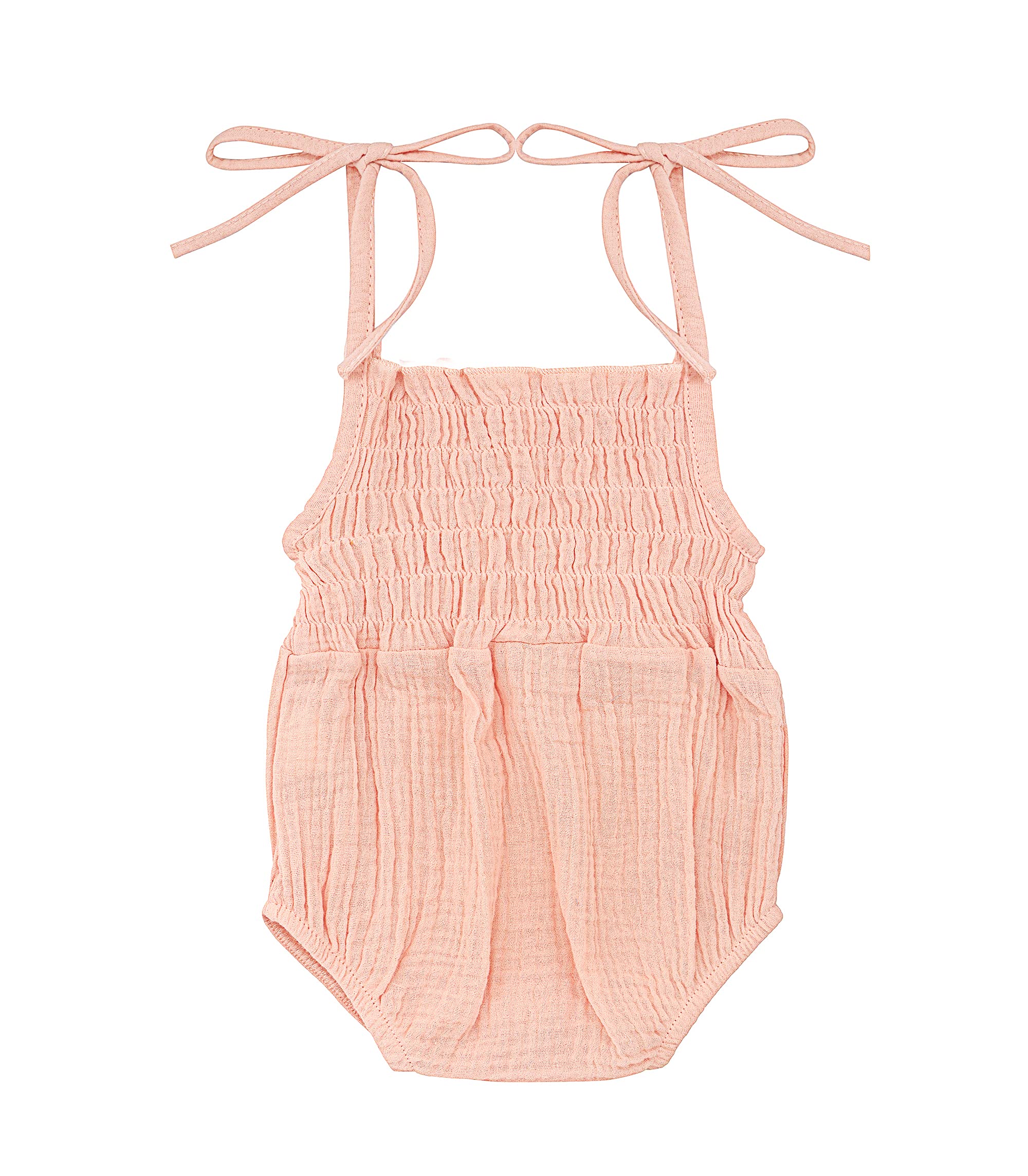 Symunnia Baby Girls Spaghetti Strap Rompers One Piece Triangle Bodysuit Sleeveless Jumpsuit Summer Outfits(2-3years old,Pink#2)