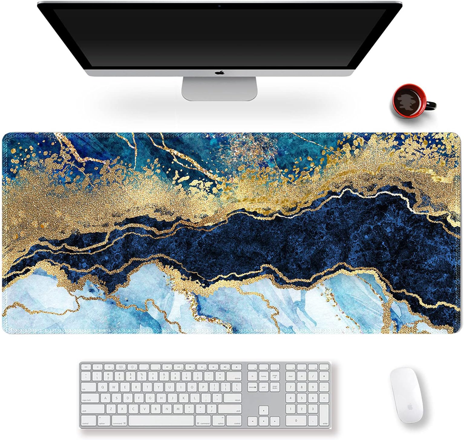 Amazon.com: Abstract XL Large Gaming Mouse Pad with Stitched Edge, Non ...