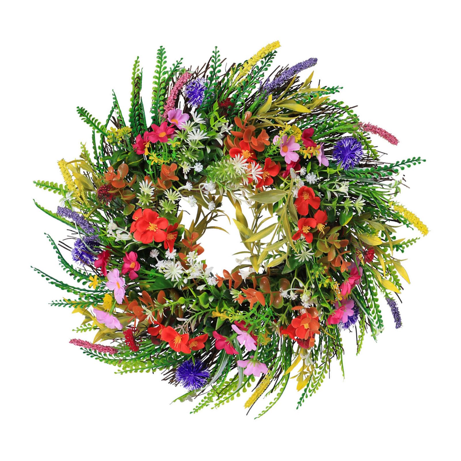 Cocoarm Ghirlanda di Verde Artificiale Decorazione Vibrante per Porta a Molla Facile Manutenzione per Uso Interno Ed Esterno Ghirlanda in Plastica per Porta D'ingresso con da 17,72 Pollici (#1)