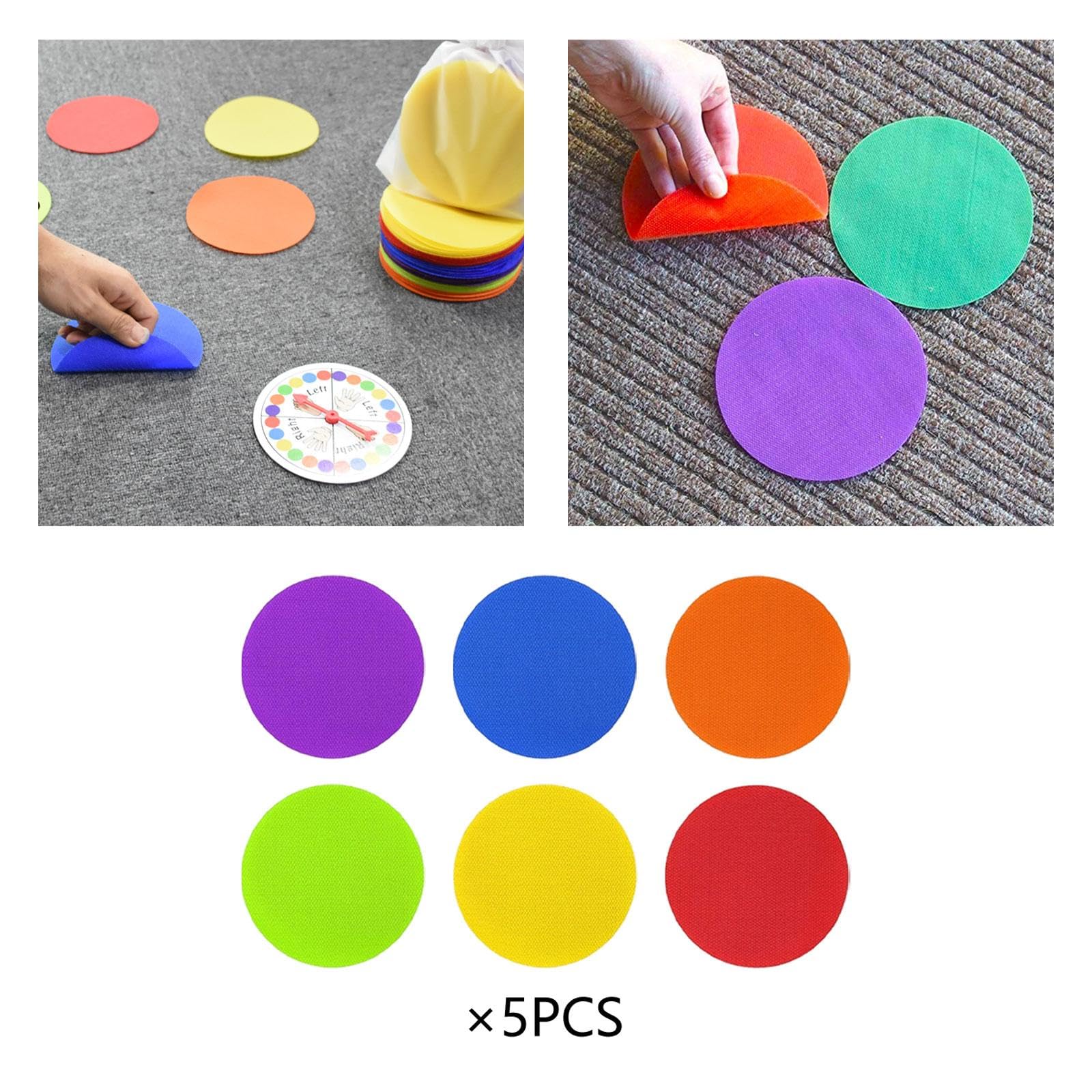 Set Da 30 Marcatori Circolari per Pavimento con Adesivo Riusabile in Tessuto Resistente per Delimitare Spazi Personali E Sedere per Attività S, 3 pezzi