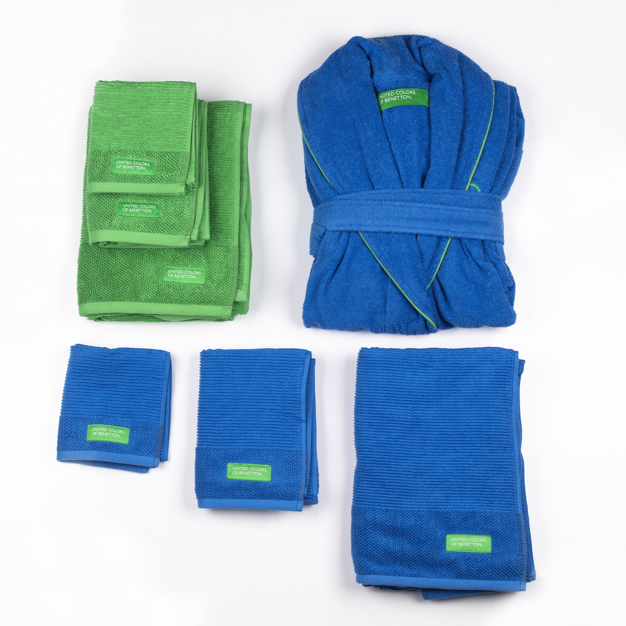 Albornoz M/L 360GSM 100% Algodón color Azul Rainbow Benetton
