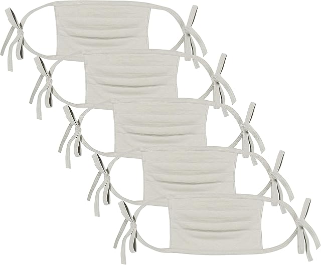 Oscar Apparels Reusable Adjustable Face Mask, 100% BCI Cotton, Adult (5 Pack)