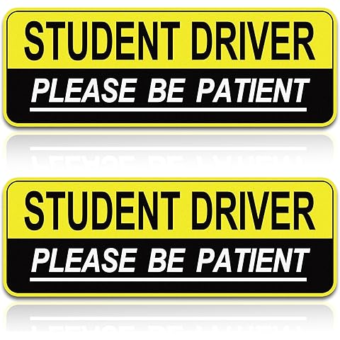 2pcs Student Driver Magnet for Car,Safety Warning Be Patient New Driver Sticker-Col...