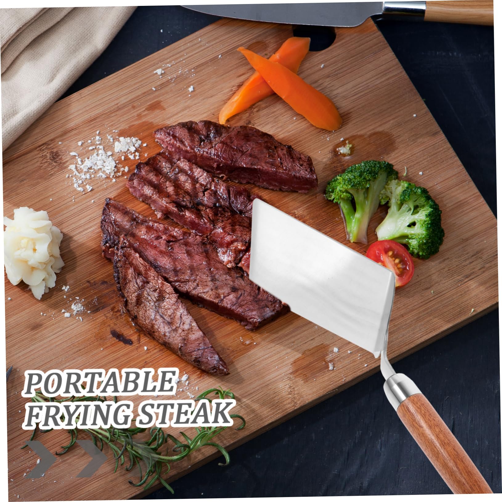 ABOOFAN 4 Stück Kochspatel stainless steel ausstecher rentier Werkzeug Pizza schälen Pfannenwender für die Küche Bratspatel Steak Fingerkuchenschaufel wok Metall hölzern