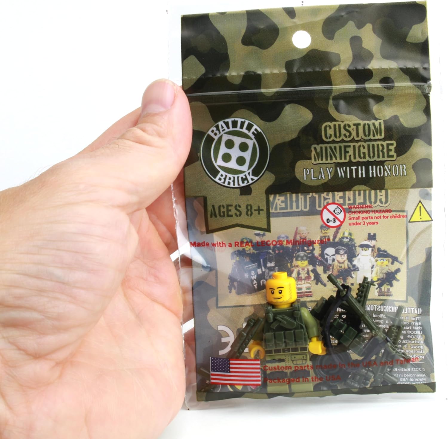 Battle Brick 1.6 Inches Tall Custom Special Forces Commando Custom Minifigure | Genuine Military Minifig | Packaged in USA | Great Gift for Ages 10+ to Adult AFOL