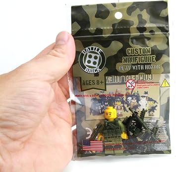 Battle Brick 1.6 Inches Tall Custom Special Forces Commando Collectible Custom Minifigure | Genuine Military Minifig | Packaged in USA | Great Gift for Teen to Adult AFOL