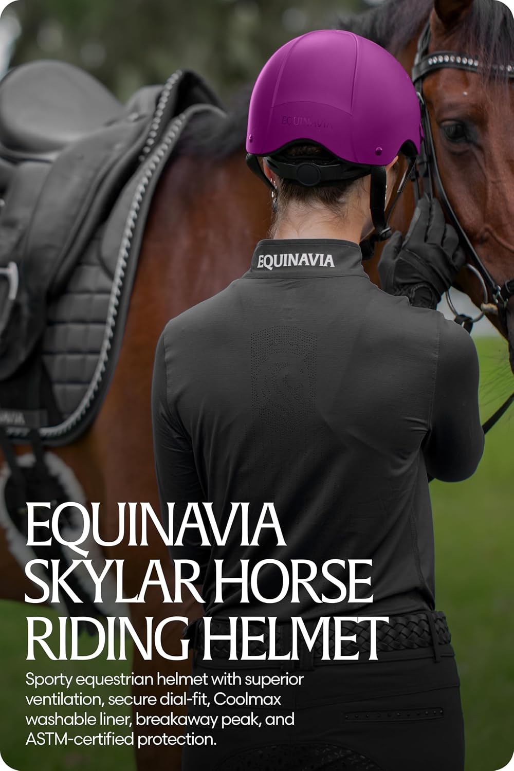 Equinavia Skylar Horse Riding Helmet – Lightweight Equestrian Helmet with Airflow Vents, Adjustable Dial & Removable Liner, ASTM F1163-23/SEI Certified