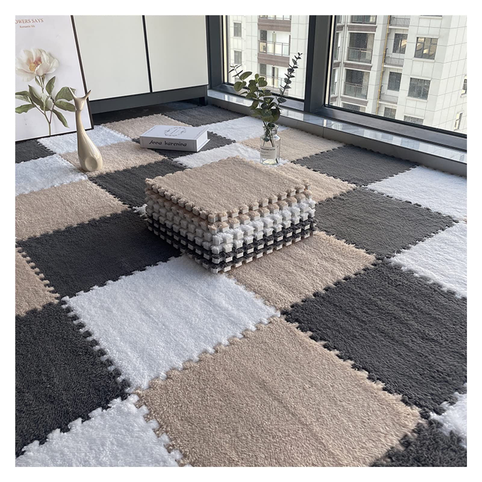 EVAフォームパズルフィットネスマット、スプライシングフロアタイル、ゲームマット Amazon.co.jp: ソフトインターロッキングフロアタイル、EVA