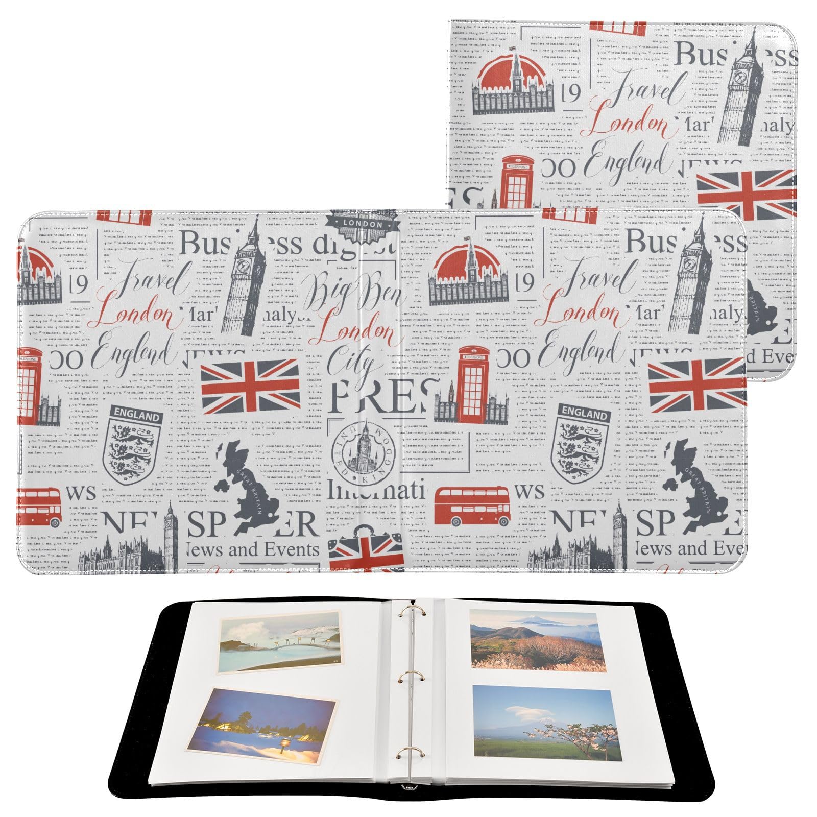 Álbum de fotos con diseño de Reino Unido de Londres, páginas autoadhesivas, álbumes de fotos, álbumes familiares para fotos de 4 x 6 pulgadas