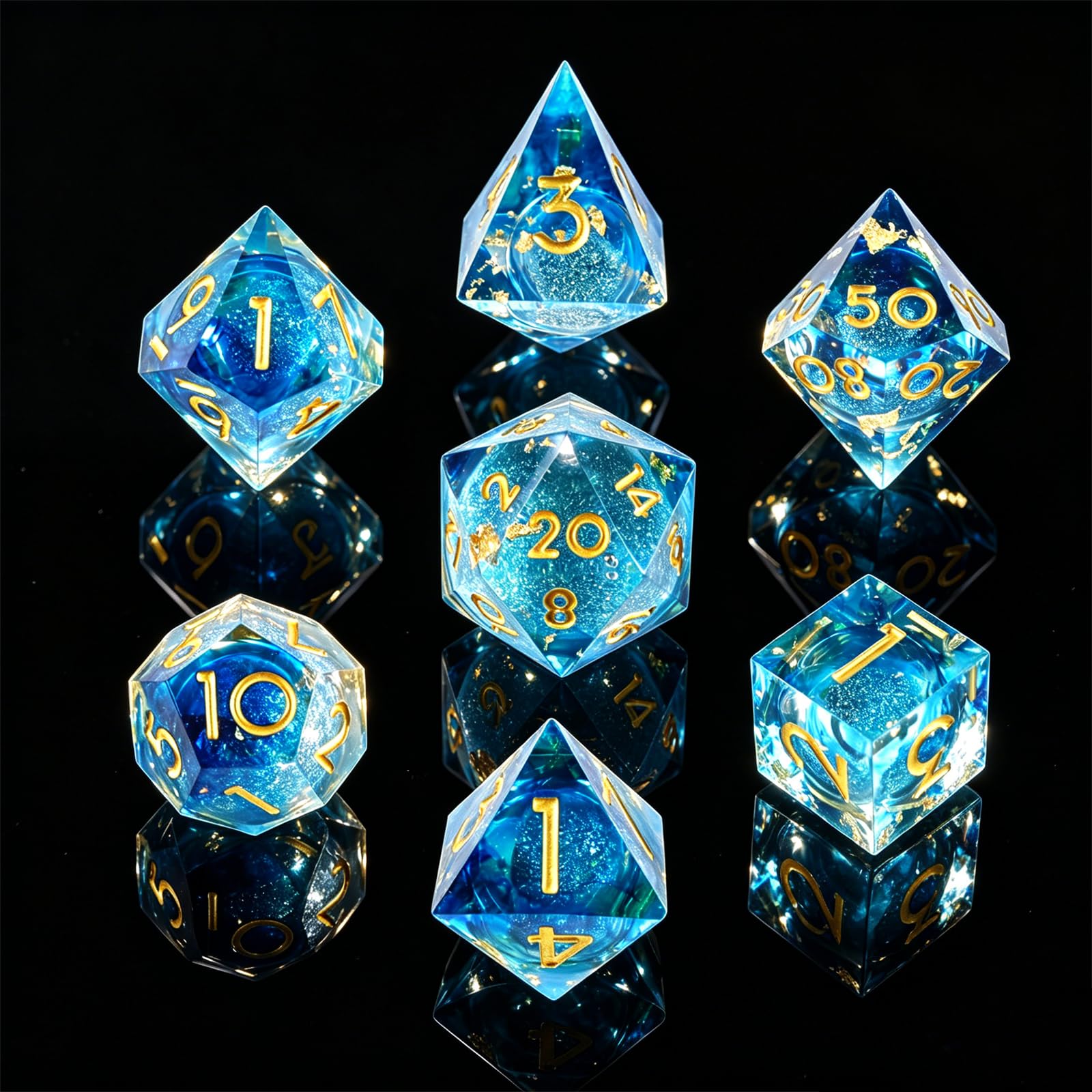7 Stück DND-Spielwürfel-Set, Polyedrische Würfel,Upscale Resin DND Dice Set | Würfel für Dungeons and Dragons MTG RPG Pathfinder Rollenspiele Spielwürfel, D4 D6 D8 D10 D12 D20 D%