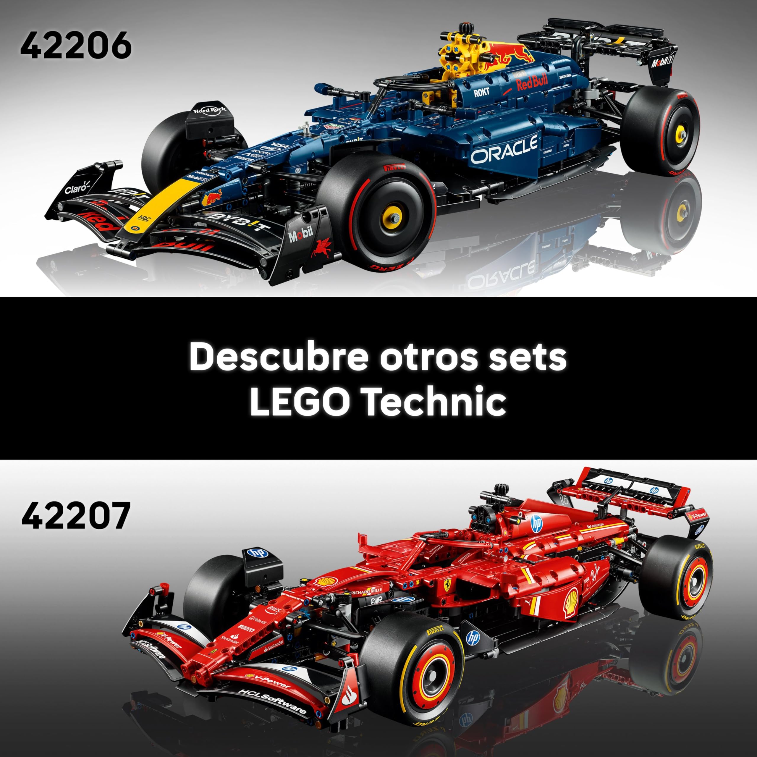 LEGO Technic Coche Oracle Red Bull Racing RB20 F1 Kit de Construcción para Adultos, Maqueta de Coche de Carreras de Fórmula 1 a Escala 1:8 con Motor V6, Regalo para Hombres y Mujeres 42206