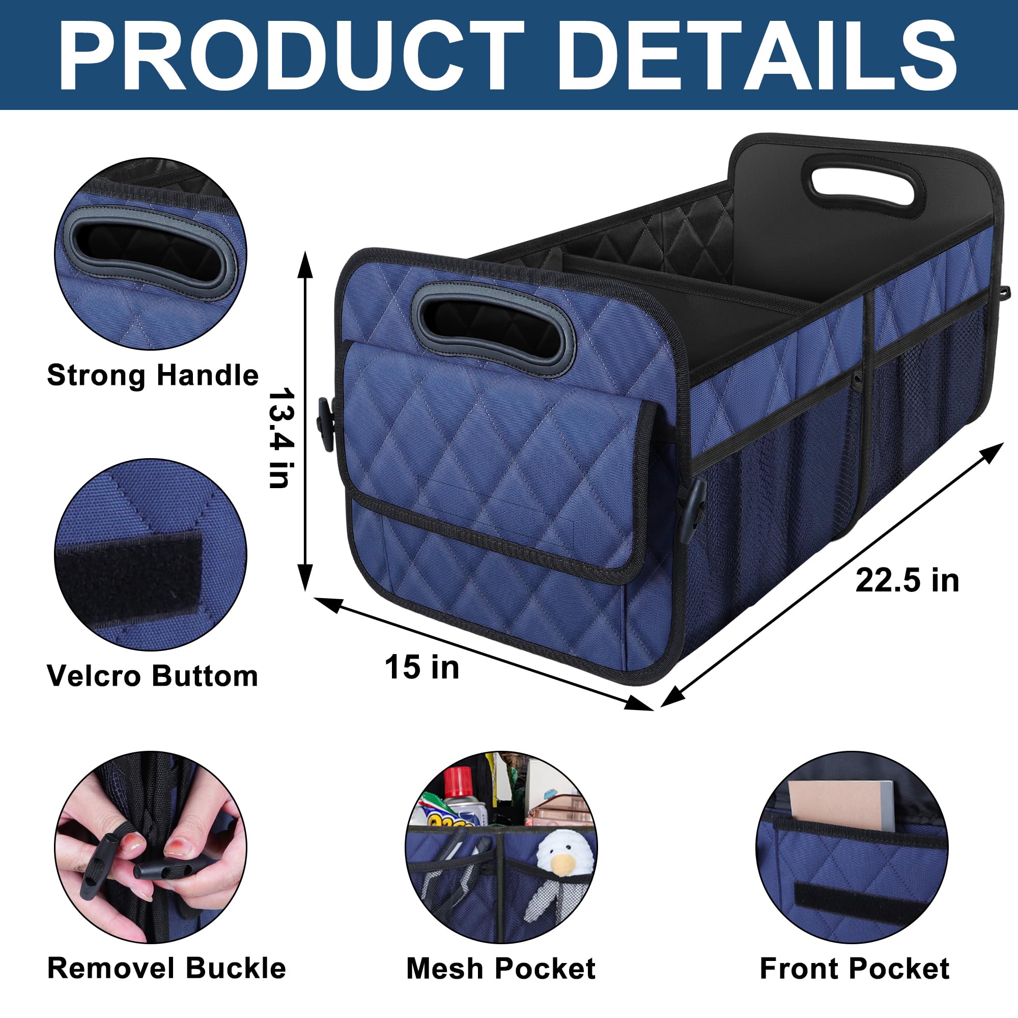 Deosk Organizer per bagagliaio e portaoggetti con 6 grandi tasche, accessori per auto per donne/uomini, 70 l, impermeabile, in poliestere, organizer per bagagliaio, per auto/SUV/minivan/camion