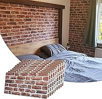 Vista 33 de Dundee Deco Paneles de pared 3D de ladrillo sintético, revestimiento, paneles de pared con aspecto de piedra roja y naranja, revestimiento de espuma