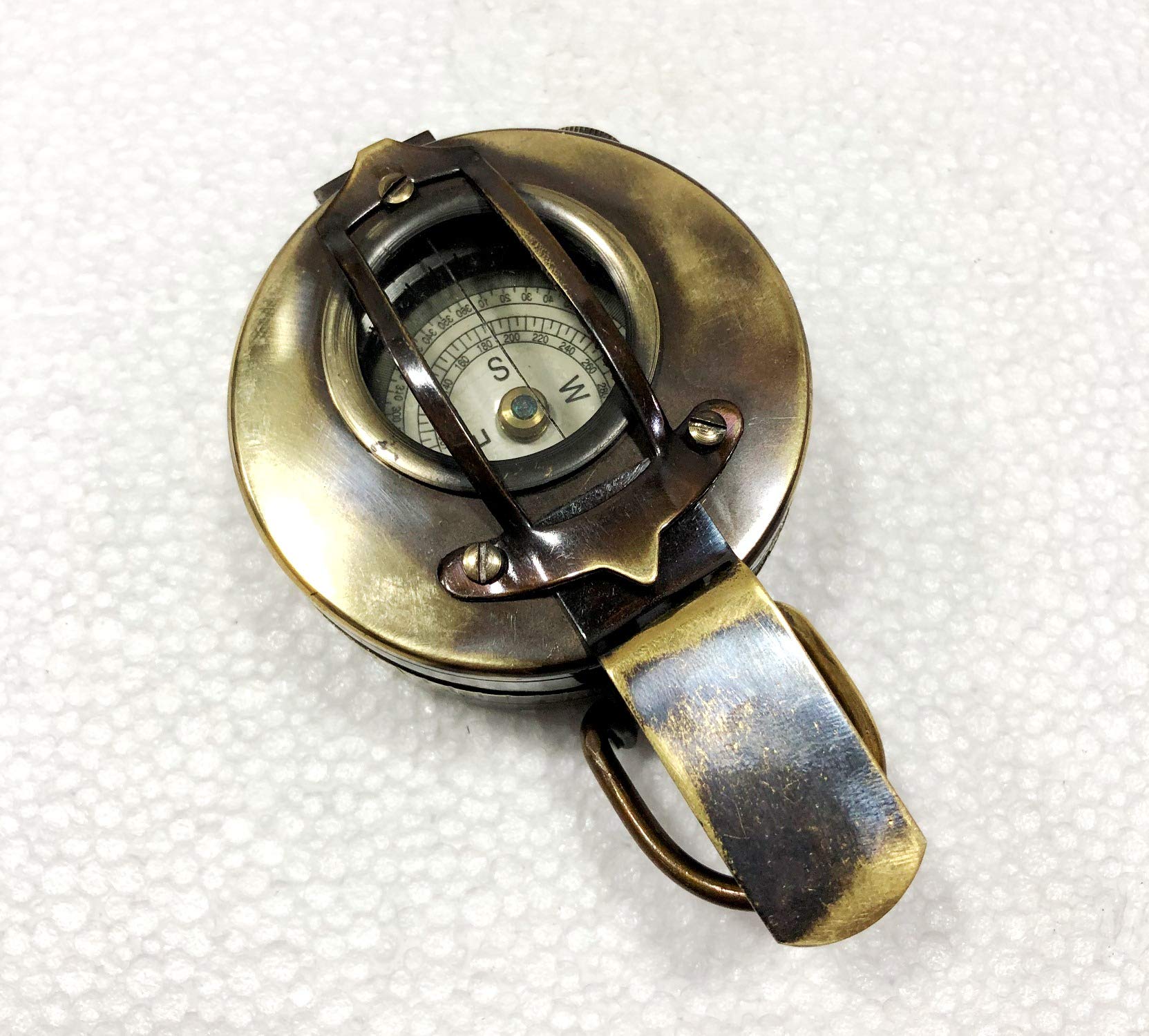 Strumenti marini della tasca della bussola di navigazione militare d'ottone nautica antica