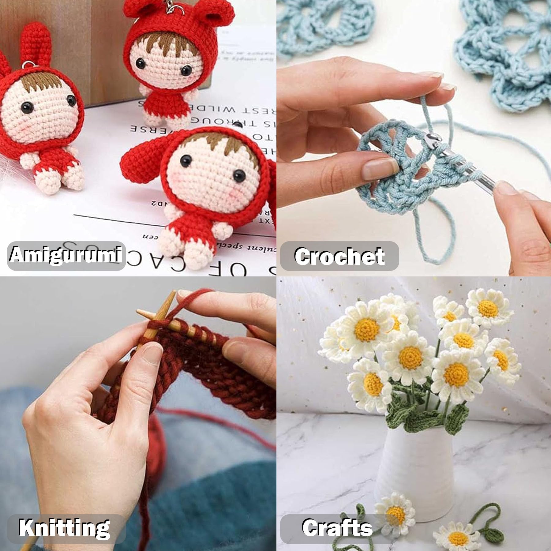 60 Colore Cotone per Uncinetto Filo Filato Crochet Yarn, 60 x 15g Filato Acrilica Lana di Cotone Colorata per Uncinetto Maglieria Crochet Artigianato Fai da Te