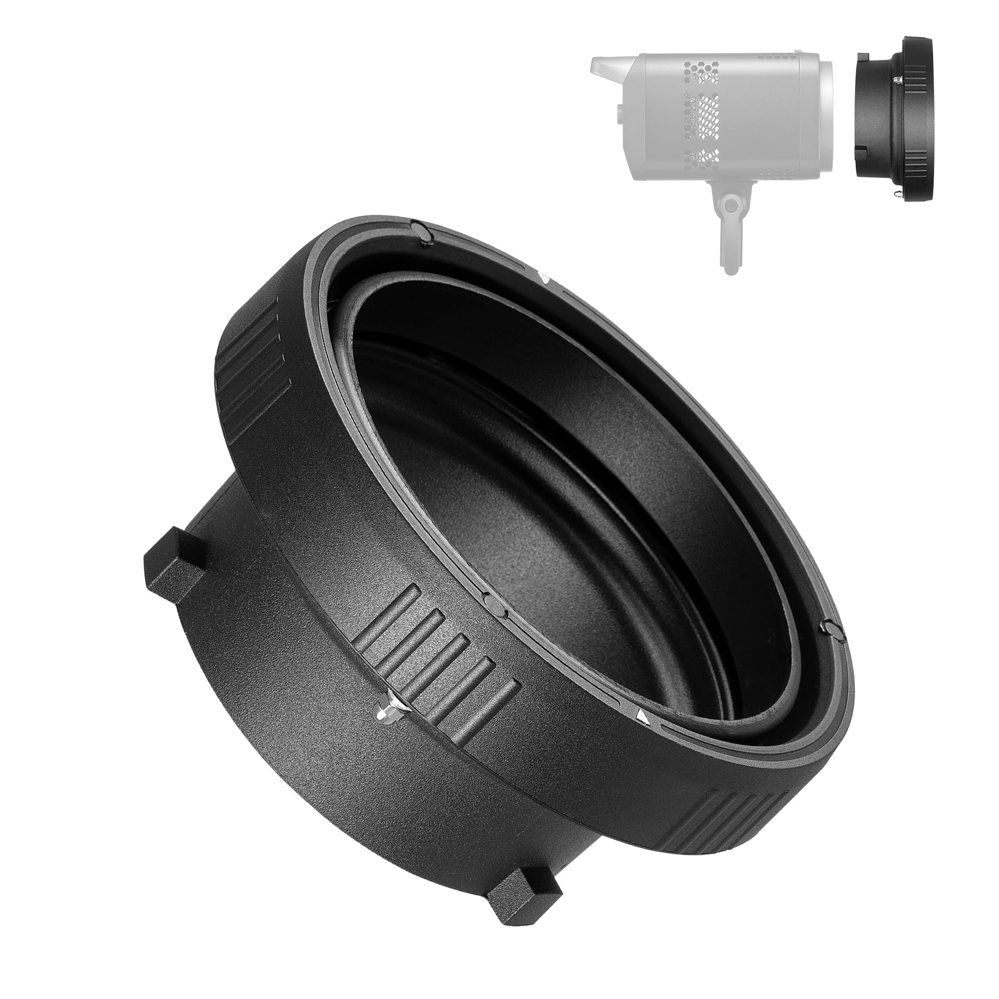 FOMITO Bowens Mount Adapter Ring, Speedring Converter for Studio Flash Strobes, Softboxes, Reflectors, Beauty Dishes and Light Modifiers, Durable Metal Construction (SN-18)