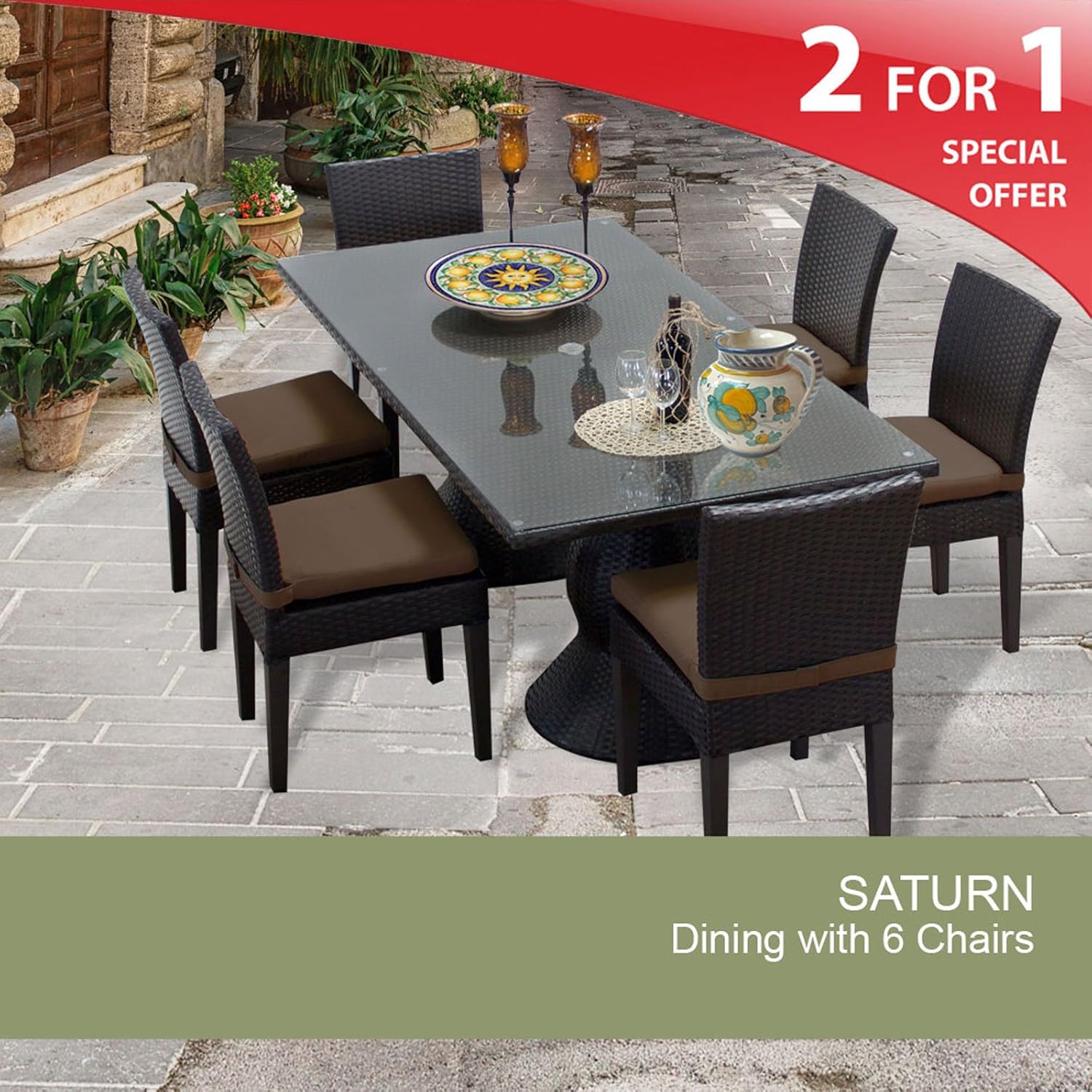 Saturn Rectangular Outdoor Patio Dining Table With 6 Chairs Amazon.ca