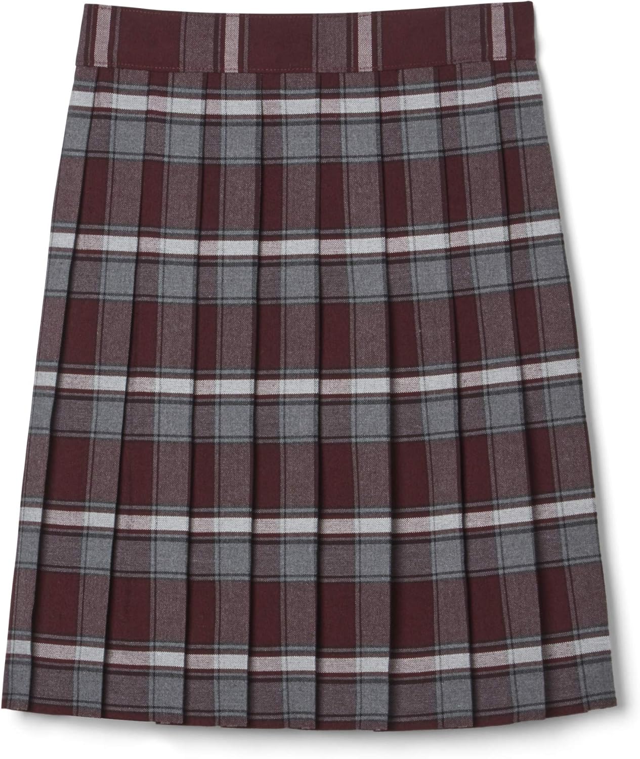 French Toast Girls' Plaid Pleated Skirt 12 Burgundy Plaid