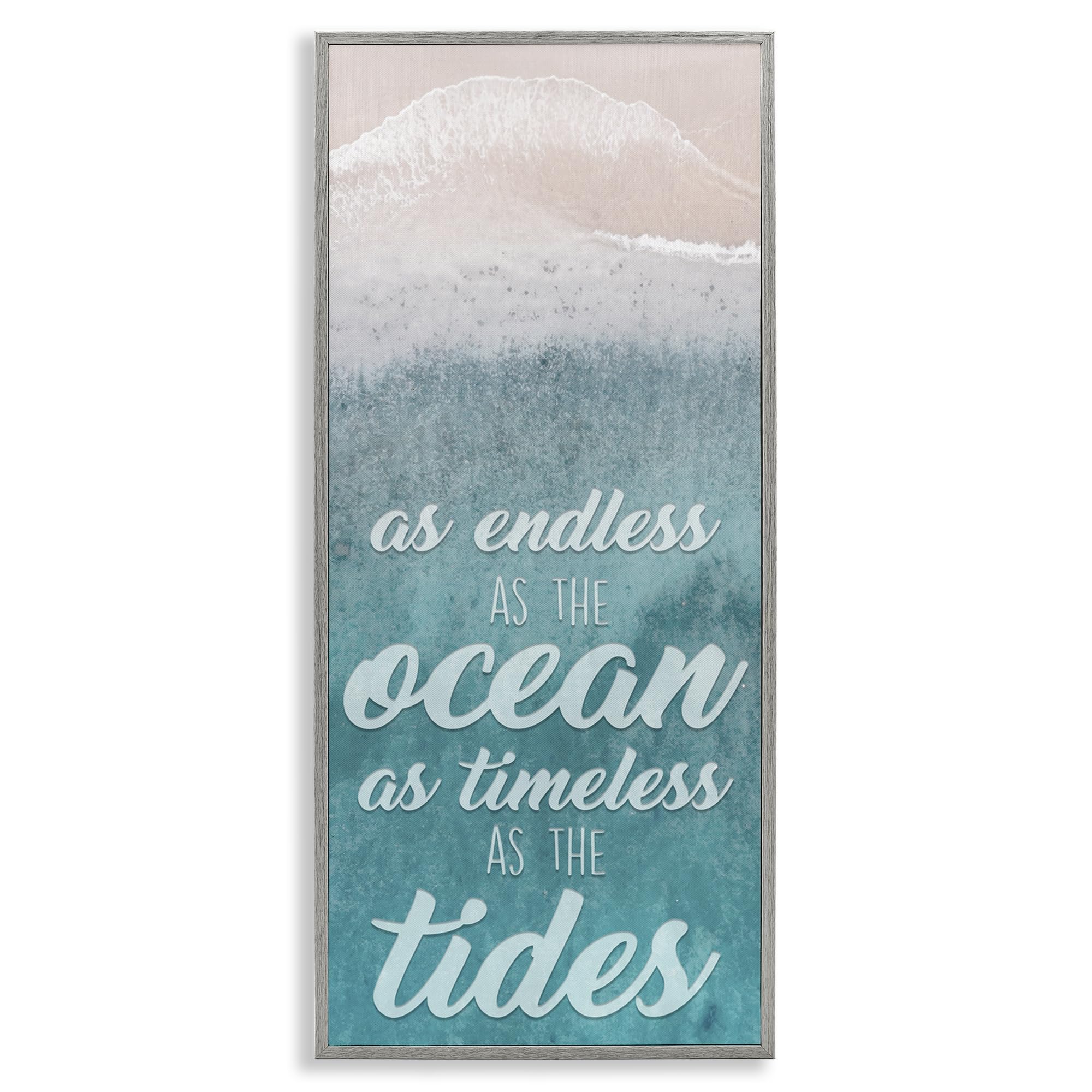 Stupell Industries Farmhouse Gray (Textured) 'Endless Ocean Timeless Tides'| Framed Giclee Art