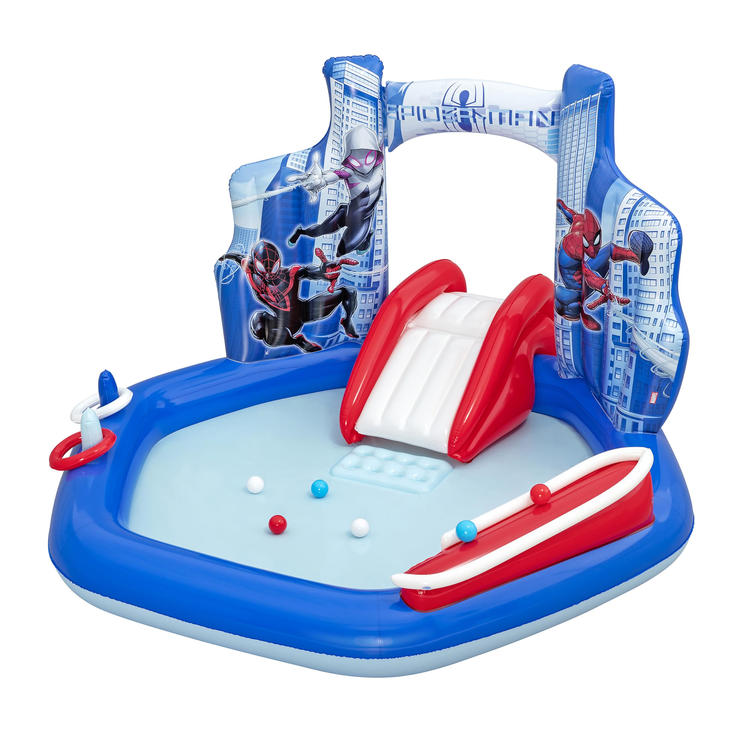 Bestway Marvel Spider-Man Inflatable Kids Water Play Center 2.11 m x 2.06 m x 1.27 m