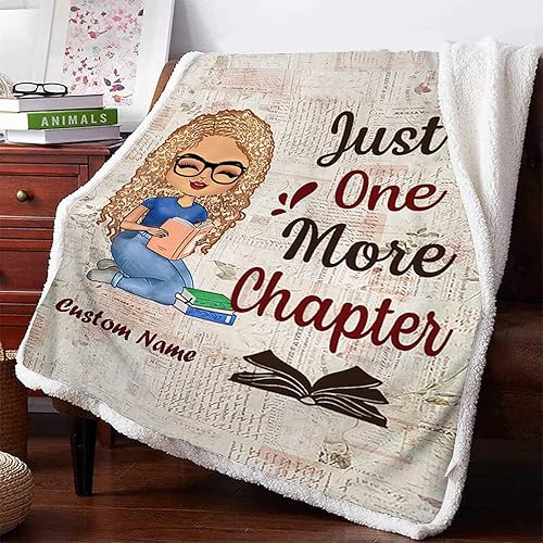 Miniatura 5 de Just A Woman Who Loves - Manta de lectura personalizada para amantes de los libros, regalos de cumpleaños para el día de San Valentín para amantes