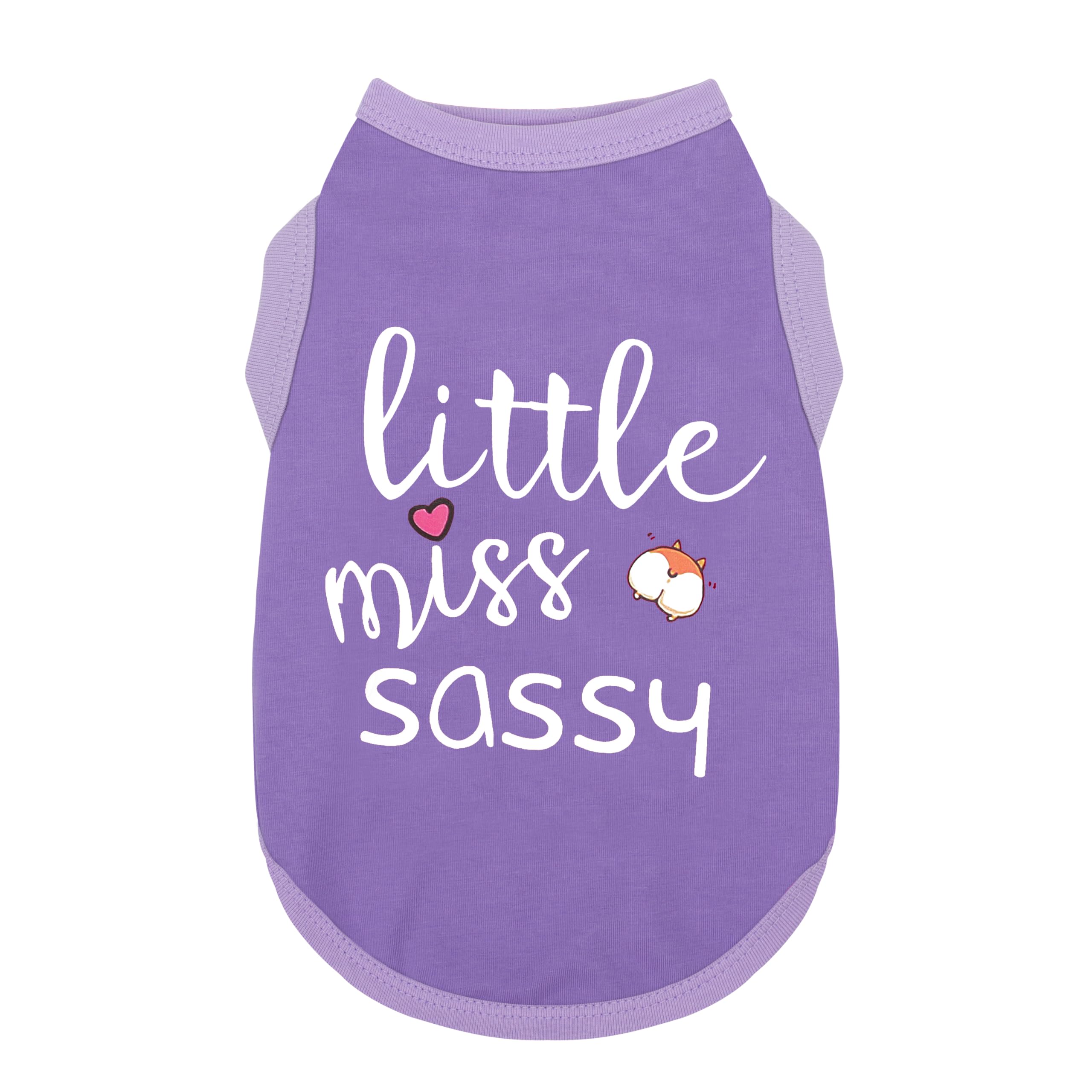 Paiaite Dog Clothes Fashionable Sleeveless Pet Vest: 'Little Miss Sassy' Printed Cotton Dog Shirt, Ideal for Small, Medium, and Large Breeds, Ensuring Comfort and Breathability Purple S