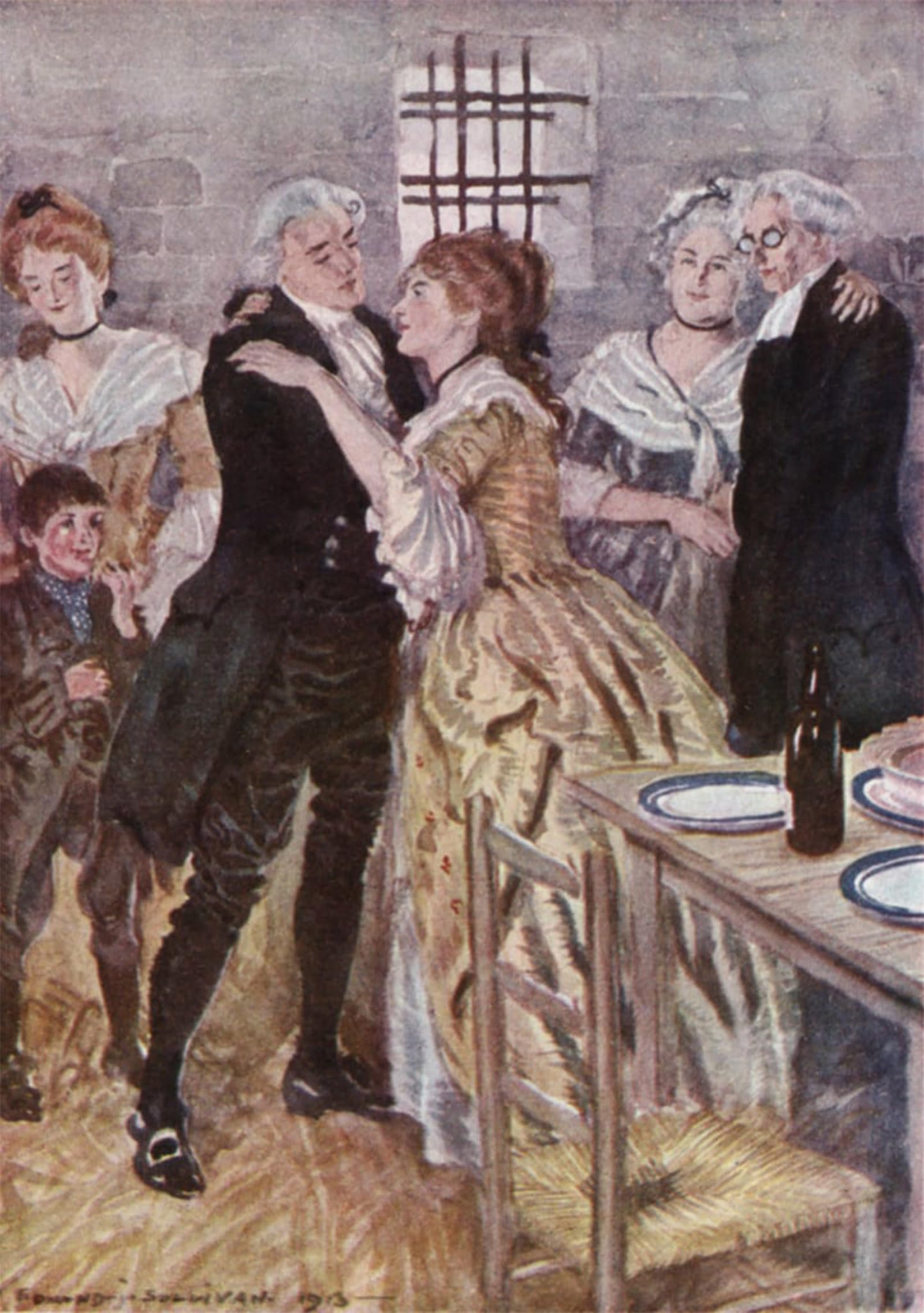 ARTXLXXBN Famous Painting Canvas Artwork Graffiti Print Illustration for the Vicar of Wakefield by Edmund Sullivan Portrait Canvas Image for Home Decor 60x90cm