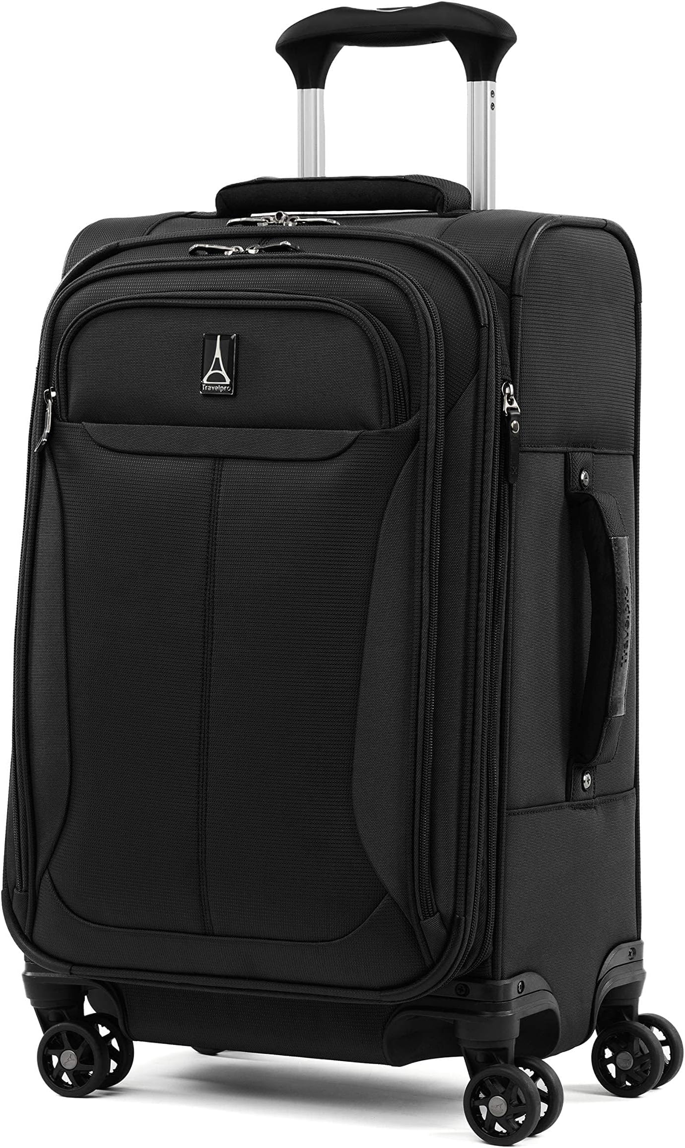 Tourlite Softside 2-Piece Set, Expandable Luggage with 4 Spinner Wheels, Lightweight Suitcase, 21" Carry-On, 25" Checked Medium, Black, Black, Carry-On 21-Inch, Luggage