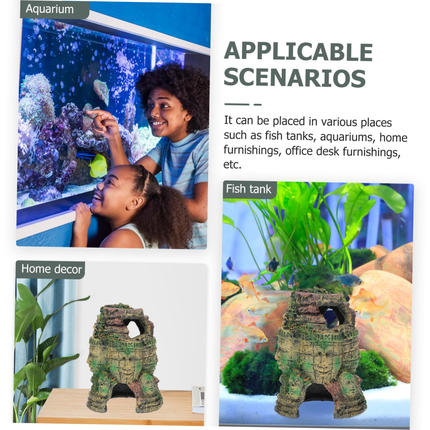 Happyyami Cueva Decorativa para Reptiles Refugio Natural para Terrario para Lagartos Arañas y Serpientes Suministros De Hábitat para Mascotas
