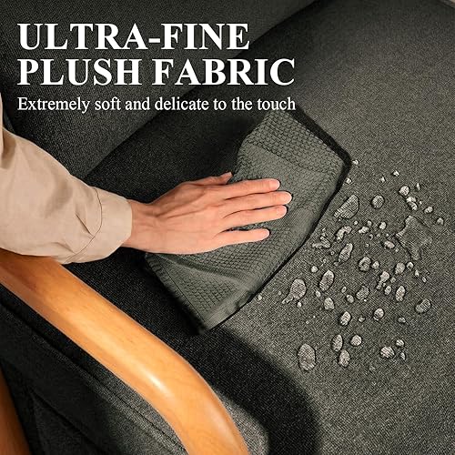 Miniatura 5 de Silla decorativa moderna con almohada lumbar, sillón relajante de mediados de siglo con marco de madera maciza y cojín suave, sillón de lectura para