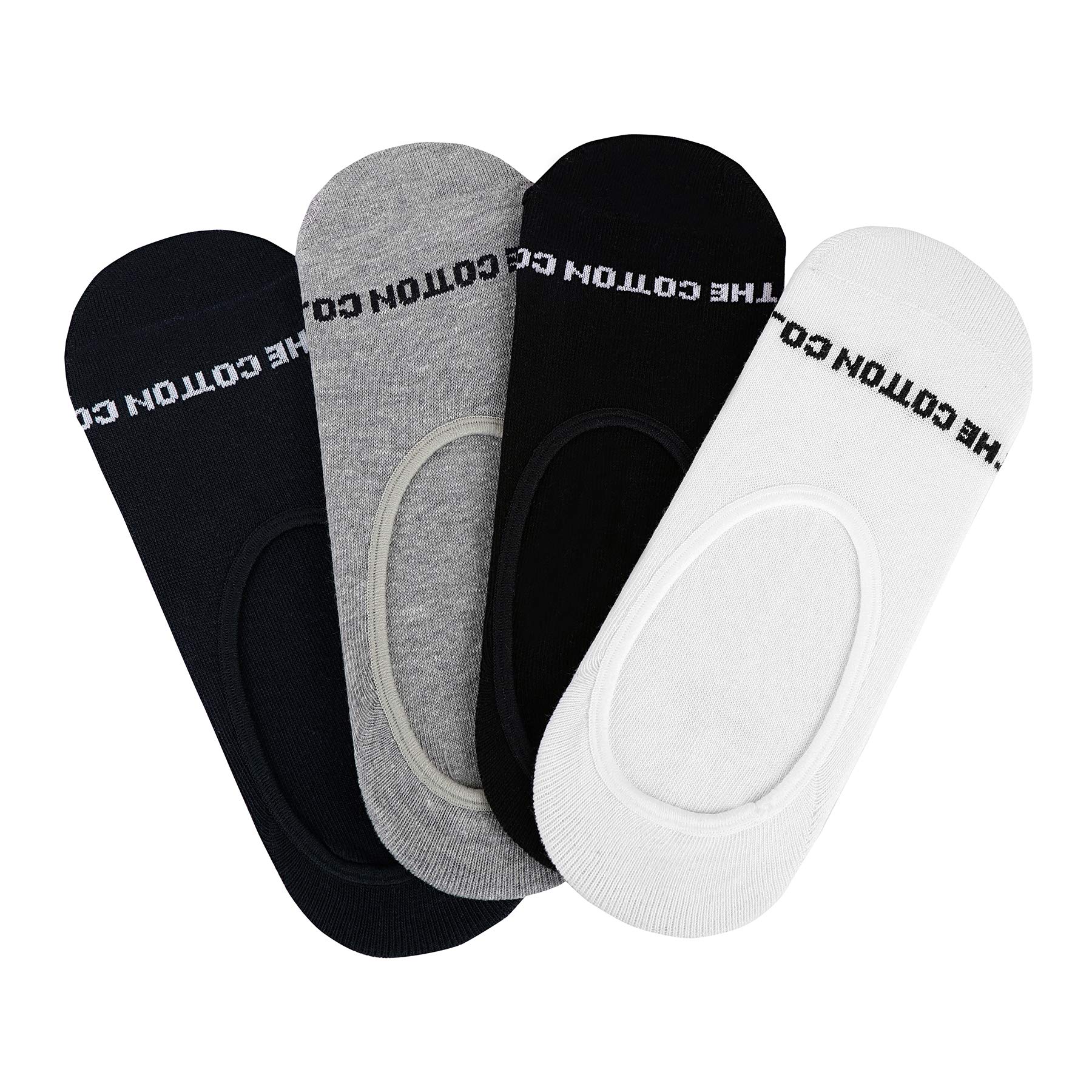 The Cotton CompanyNo Show Loafer Socks with Anti Slip, Spandex & Bio Finish (Pack of 4)