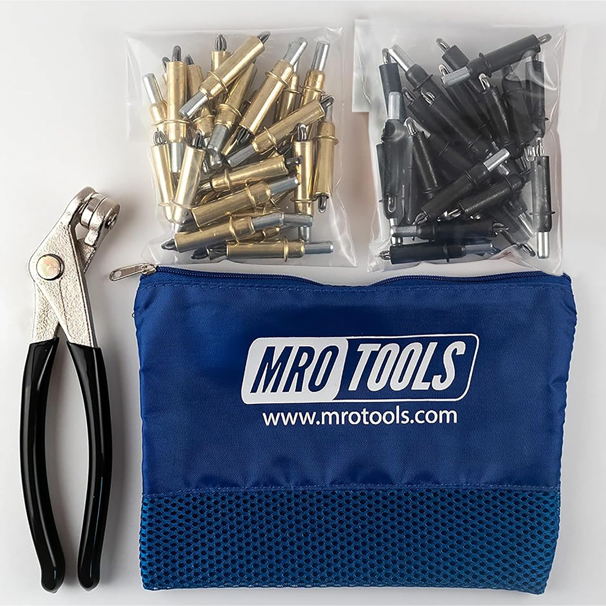 25 3/16 & 25 5/32 Zephyr Kwik-Lok Cleco Fasteners + Cleco Pliers w/Carry Bag (KZ4S50-4)