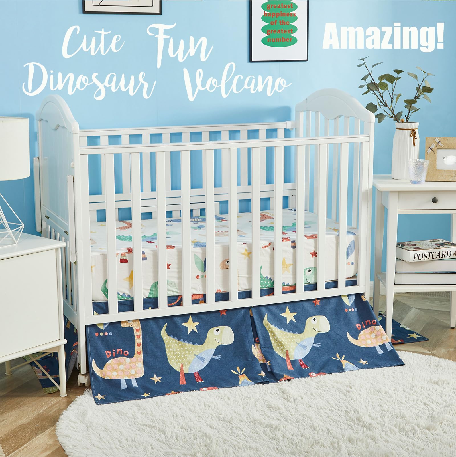 Brandream Boho Boy Crib Bedding White Farmhouse Baby Boy Bedding